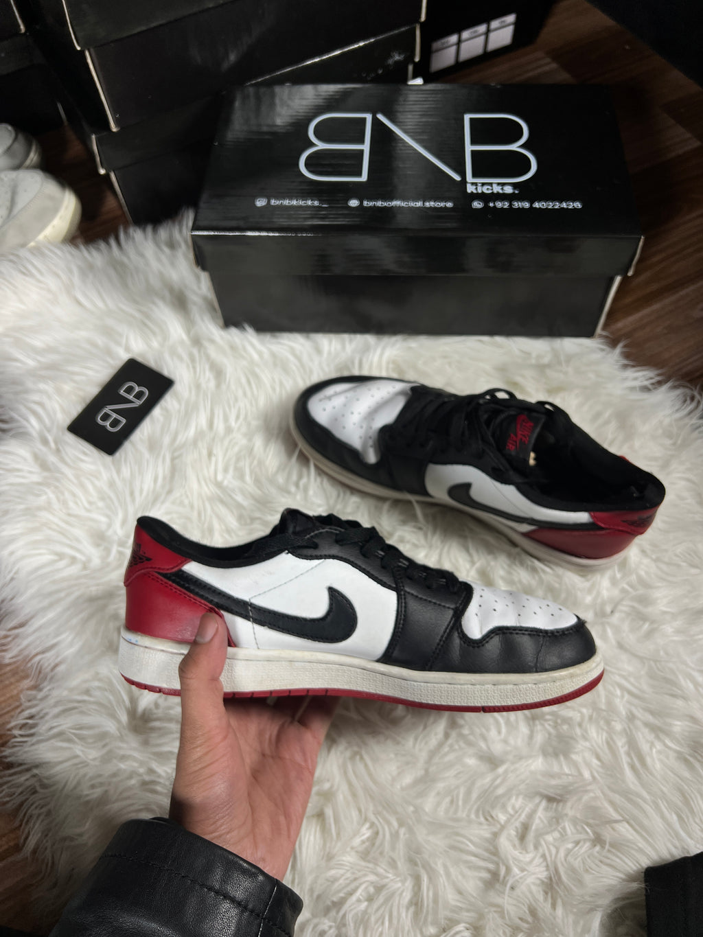 Nike Air Jordan 1 Low "Bred Toe Gym red" | Size 42/43