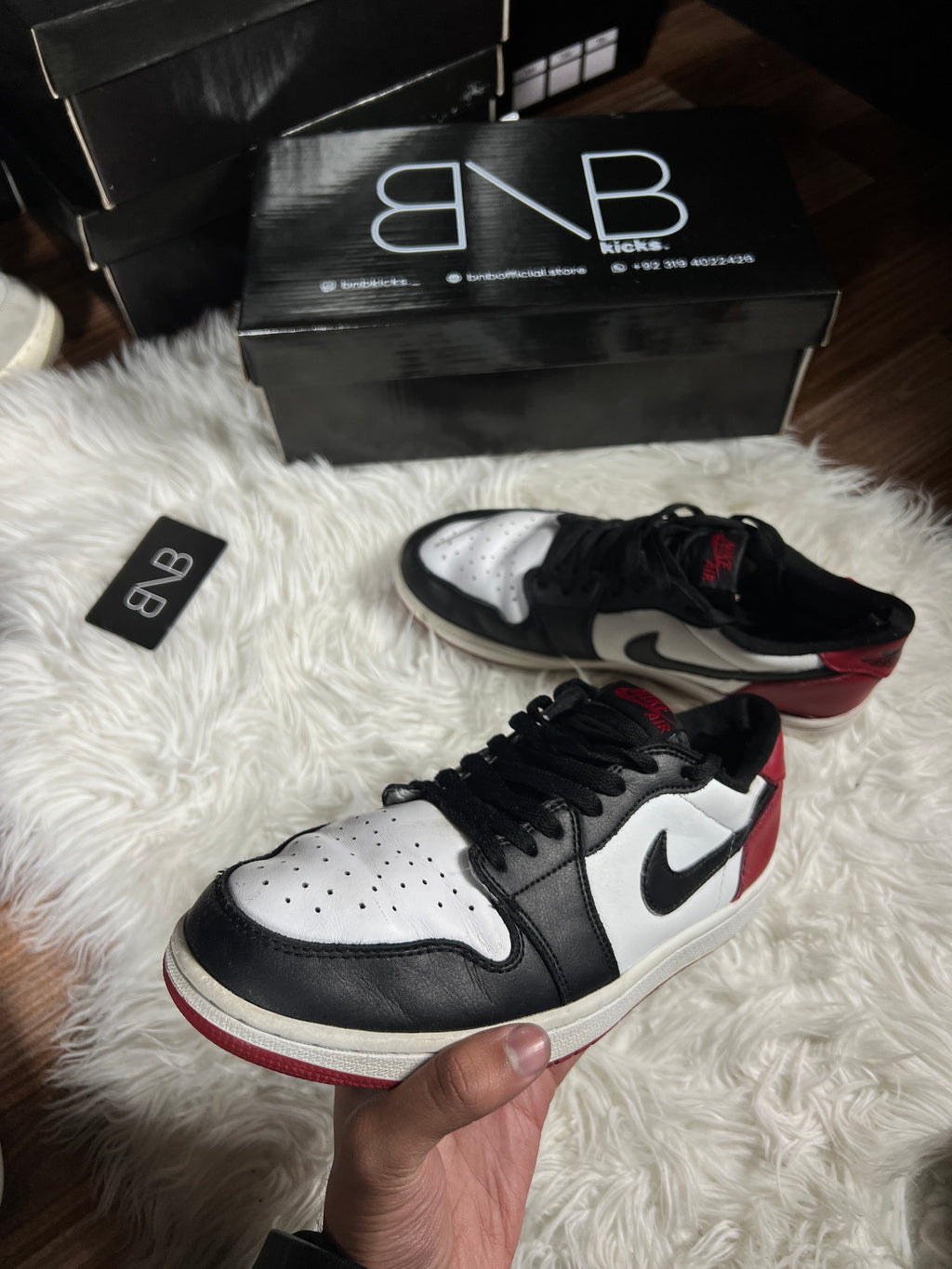 Nike Air Jordan 1 Low "Bred Toe Gym red" | Size 42/43